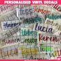 Personalised Vinyl Stickers, Custom Name Stickers, Vinyl Name Stickers, Water Bottle Labels, DIY Stickers, Lunchbox Labels, Vinyl Name Decal