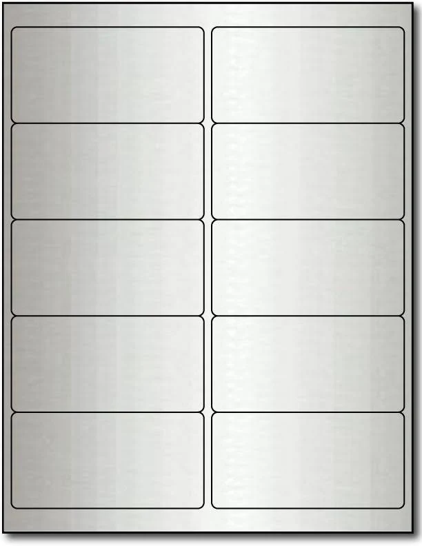Silver Foil Adhesive Labels 2x4 Foil Label Stickers Sheets