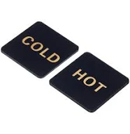 Self Stick Hot/Cold Water Label, Acrylic Waterproof Adhesive Sticker Sign for Faucet Sinks | Harfington, 4