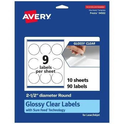 Avery Glossy Clear Round Labels