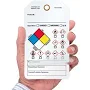 25 Double-Sided Self-Laminating GHS & NFPA Tags Self-Laminating Tag, 15 mil Vinyl and Two Clear Flaps, 25 Tags, 5.875"x3.375"