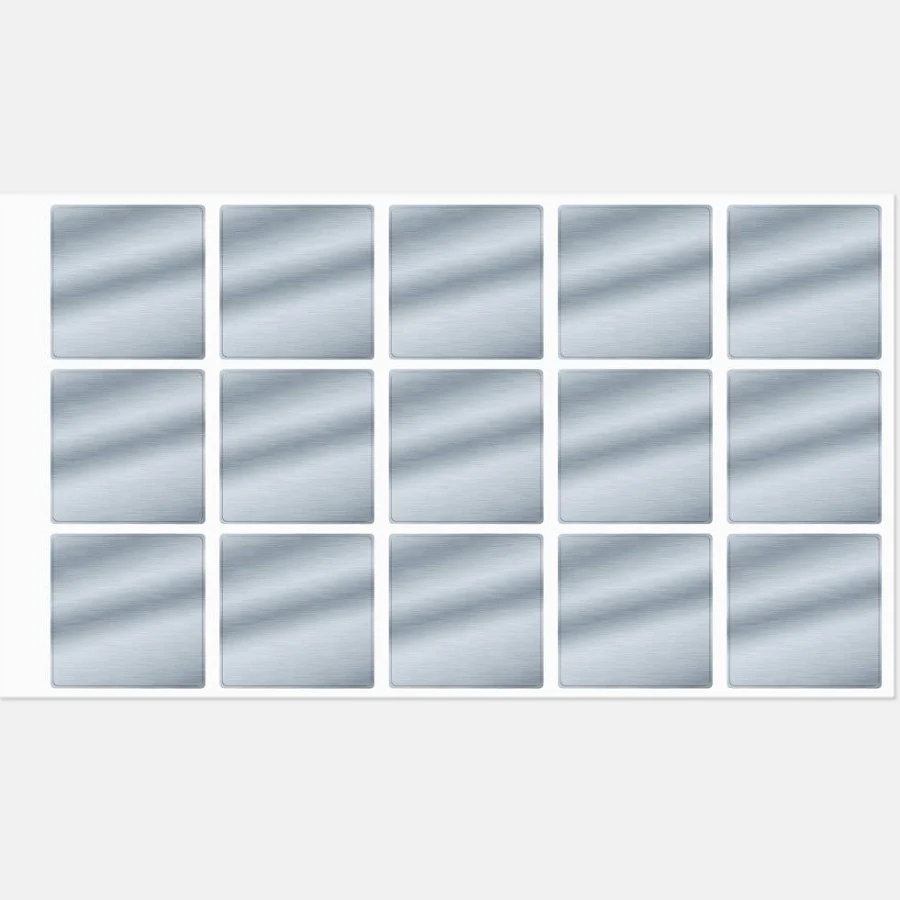 Elegant Custom Silver Faux Brushed Metal Labels