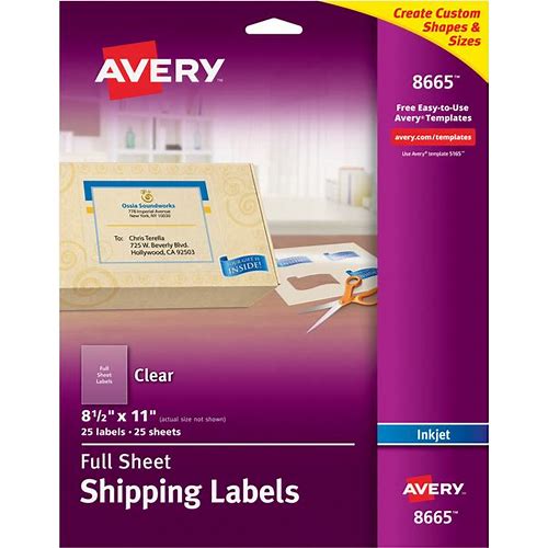 Avery Easy Peel Clear Full-Sheet …