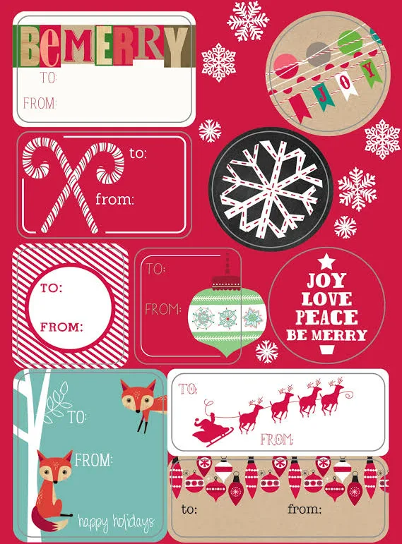 The Gift Wrap Company Holiday Fun Label Sheets