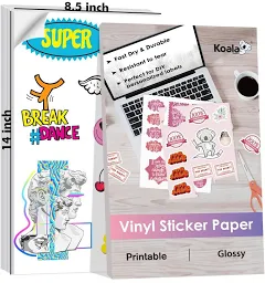 Lot Koala Printable Vinyl Sticker Paper Glossy Waterproof 8.5x11