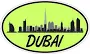 StickerTalk Oval Dubai Skyline Vinyl Sticker