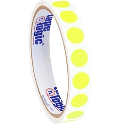 tape logic 1/2" Fluorescent Yellow Inventory Circle Labels DL690L