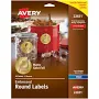 Avery Easy Peel Embossed Round Foil Labels