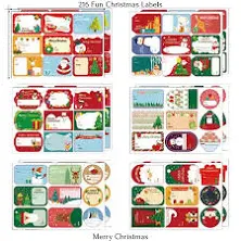 216 Count Christmas Sticker Tags Xmas Labels Self Adhesive Holiday 54 Different Styles Gift Presents Wrapping
