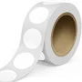 3 Inch Roll of Circular Round Labels - Tear Resistant with High Gloss Film Layer - White - 125 Pack
