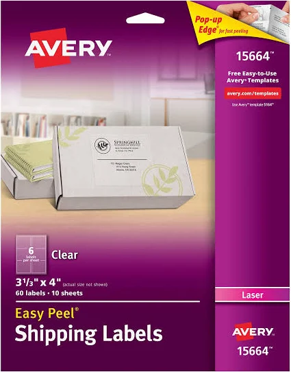 Avery Clear Easy Peel Labels