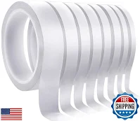 Chuangdi 8 Rolls Double sided Tapes for Crafts Gift Wrapping Adhesive Sticky Tape Scrapbooking Photos Invitation Cards Paper Diy Office Supplies