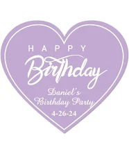Birthday Personalized Heart Shaped Labels Stickers, Birthday Heart Shaped Sticke