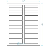 30UP 3.4375 x 0.65625 inch Blank Rectangle Labels