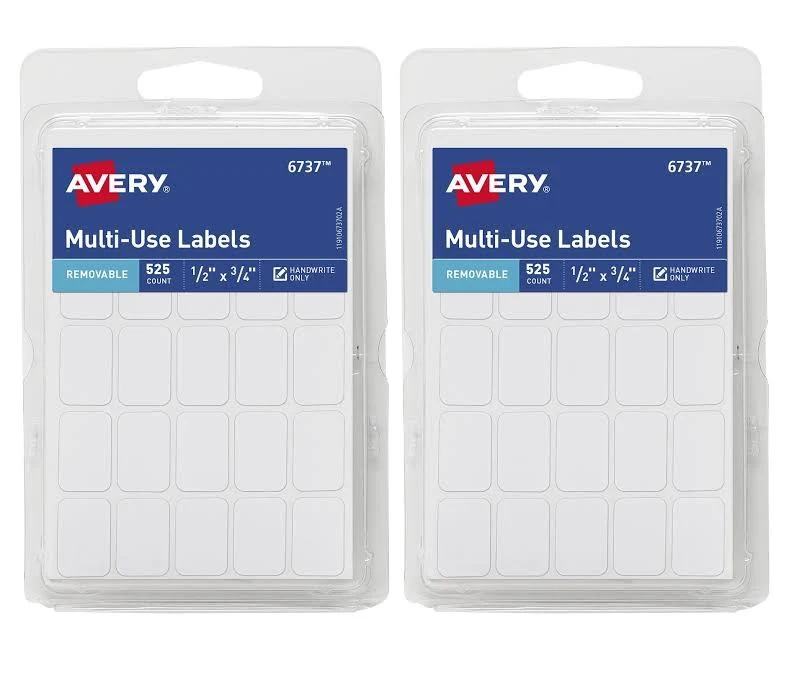 Avery Removable ID labels Handwrite Only 1/2 inch x 3/4 inch labels