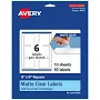 Avery Matte Clear Square Labels
