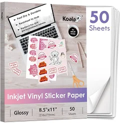 Printable Vinyl Sticker Paper For Inkjet Printers 50 Sheets Waterproof