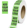 Custom 2 x 5 Inch Roll of Rectangle Labels - Bright Adhesive - Neon Green - 125 Pack