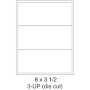 3 UP Multi-use Printer Labels - (8 in x 3.5 in) - Shipping Labels - 3 Labels per Sheet / 1000 Sheets