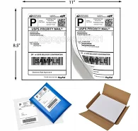 50 - 500 Shipping Labels 8.5 X 5.5 Half Sheets Blank Self Adhesive 2