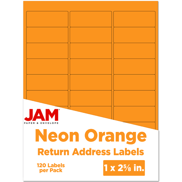 JAM Paper Neon Orange Mailing Address Labels