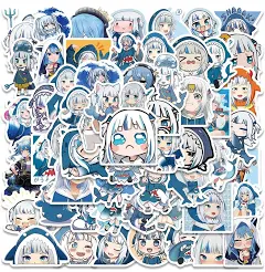 60pcs Kawaii Anime Girl Gawr Gura Stickers