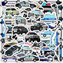CRASPIRE Waterproof PVC Adhesive Stickers, for Suitcase, Skateboard, Refrigerator, Helmet, Mobile Phone Shell, Car Pattern, 40~80mm, 50pcs/bag