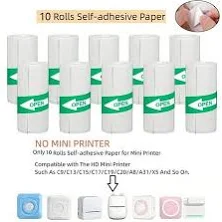 10 Rolls Printable Sticker Paper For Mini Printer,