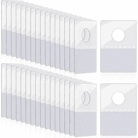 Hapric 300 Pcs Hang Tabs Round Hole Hang Tags Self-Adhesive Hanging Tabs Heavy Duty Display Tags for Hanging Retail Displays