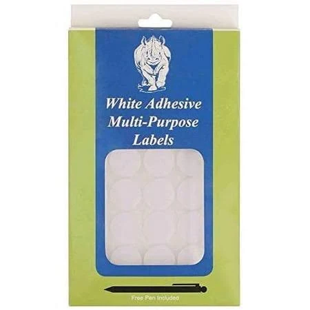 All Purpose Self Adhesive Plain Round White Labels