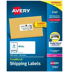 Avery Shipping Labels 2 inch x 4 inch