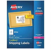 Qty 5 | Avery Laser Label 3-1/3 H 4 W PK100 MPN:7278205164
