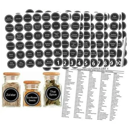 144pcs Spice Herb Storage Jar Labels Pantry Stickers Decals High Quality Durable