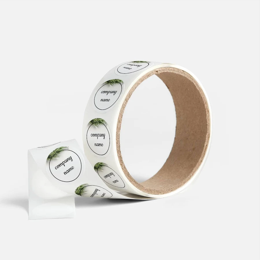 Custom Roll Labels | 1" x 1" | White, Gray and Cream | VistaPrint | Design: White, Grocery Stores, Food & Beverage, Styles & Themes, Industry