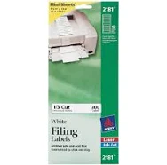 Avery Mini-Sheets Permanent File Folder Labels 0.66 x 3.44 2181