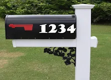 Goudy Street Address Mailbox Number Vinyl Decal Stickers | Oracal | Door | Removable | United States | Nautical