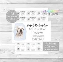 Boxer Dog Personalised Address Labels, 42 Custom Self Adhesive Stickers - Set In