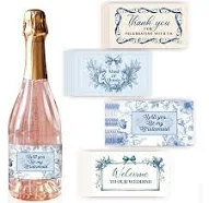 4 Styles 40pcs Wine Labels for Bottles Wedding Wine Bottle Labels Self Adhesive Labels for Celebrations Personalized Wine Tags 3.5x2 inch