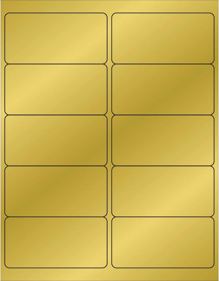 4 x 2" Gold Foil Rectangle Laser Labels