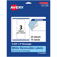 Avery Removable Labels With Sure Feed 94245-RMP25