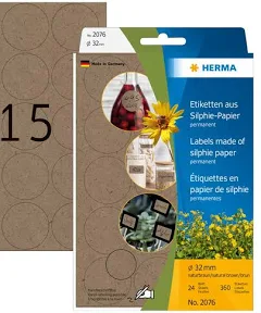 HERMA 2076 self-adhesive label Round Permanent Brown 360 pc