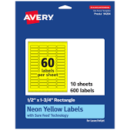 Avery Printable Rectangle Labels Bright 94204