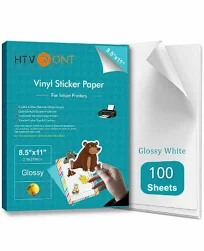 Glossy White Printable Vinyl Sticker Paper For Inkjet Laser Waterproof