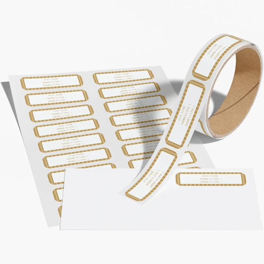 Custom Return Address Labels | 0.83"x2.67" | White, Gray and Cream | VistaPrint | Design: White, Occasion, Style, Patterns & Textures, Preppy