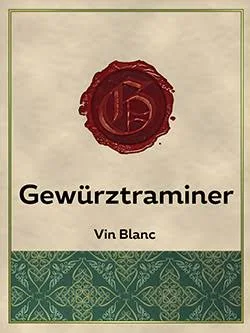 WINE BOTTLE LABELS Pack of 30 GEWURZTRAMINER White Wine Red Seal Design Self-Adhesive Easy Peel