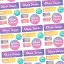 Waterproof Name Stickers Vinyl, Bright Colors Custom Name Labels, School Labels, Daycare Labels, Camp Labels, Name Stickers Dishwasher Safe