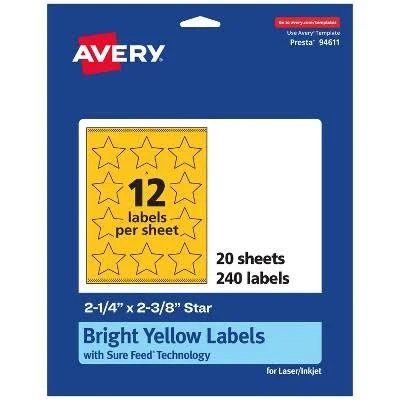 Avery Printable Star Labels