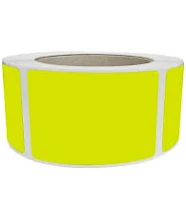 Royal Green Bright Rectangular Labels 3x2 inch (76mm x 51mm) Neon Yellow Sticker Roll - 500 Pack