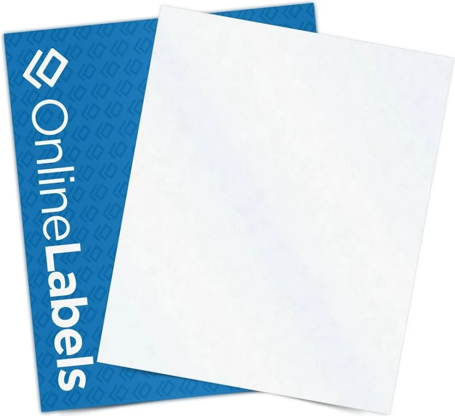 online labels 8.5 x 11 Waterproof Clear Frosted Matte Sticker Paper (Laser Printers Only) - 250 Sheets - Full Sheet Labels - OnlineLabels