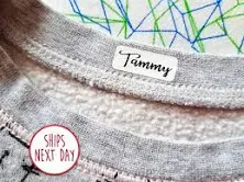 48 Iron-On Clothing Labels: Custom White Cloth Labels, Sew-On HanPrinting